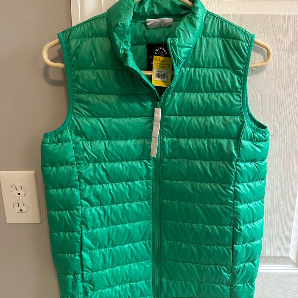 NEW with Tags - Primary Vibrant Green Kids Puffer Vest